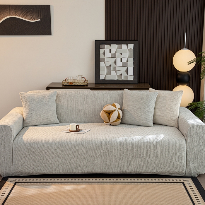 91家纺网 家纺一手货源 找家纺 沐沐家纺 2026新款亲肤舒适酥阳沙发套 浅灰