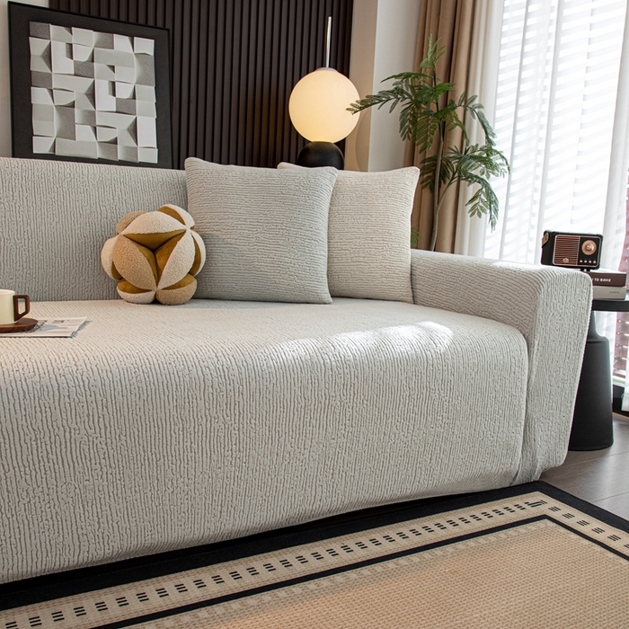 91家纺网 家纺一手货源 找家纺 沐沐家纺 2026新款亲肤舒适酥阳沙发套 浅灰