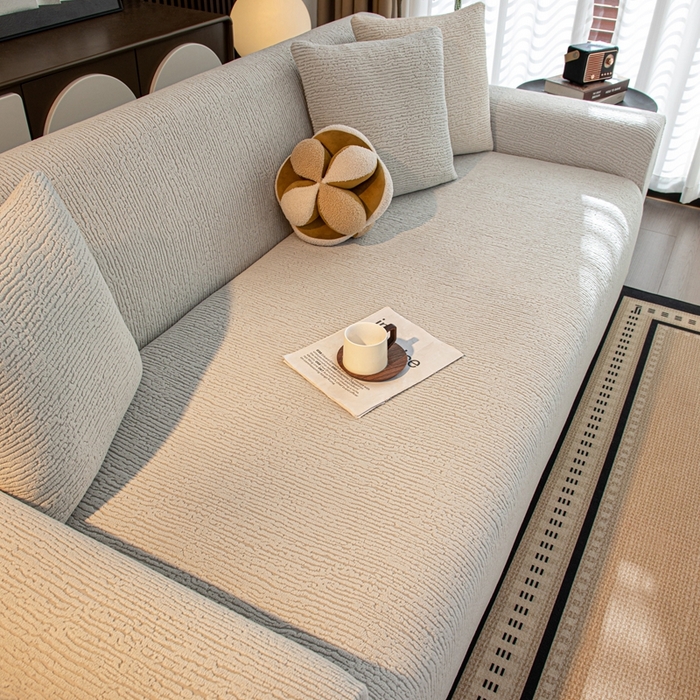91家纺网 家纺一手货源 找家纺 沐沐家纺 2026新款亲肤舒适酥阳沙发套 浅灰