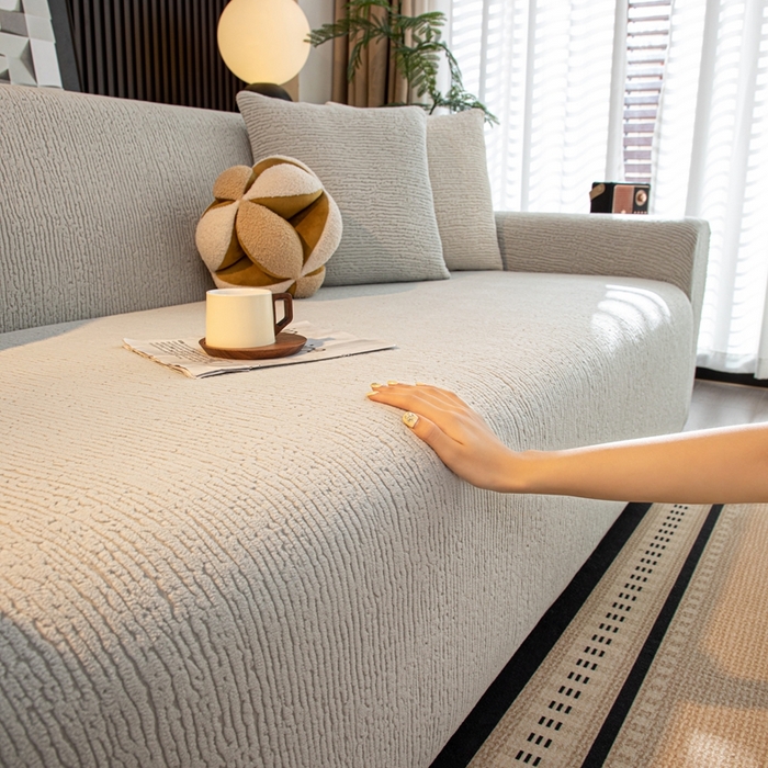 91家纺网 家纺一手货源 找家纺 沐沐家纺 2026新款亲肤舒适酥阳沙发套 浅灰