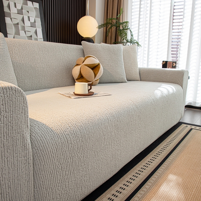 91家纺网 家纺一手货源 找家纺 沐沐家纺 2026新款亲肤舒适酥阳沙发套 浅灰