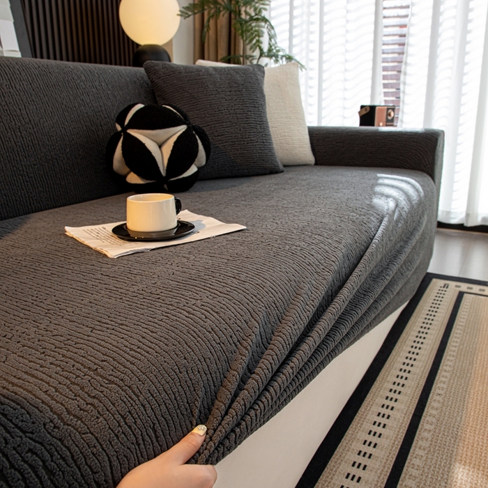91家纺网 家纺一手货源 找家纺 沐沐家纺 2026新款亲肤舒适酥阳沙发套 深灰