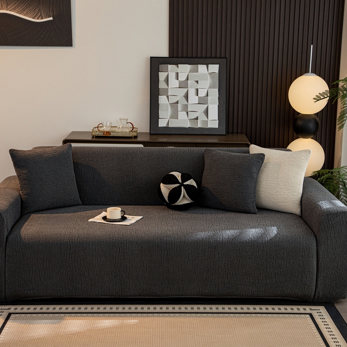 91家纺网 家纺一手货源 找家纺 沐沐家纺 2026新款亲肤舒适酥阳沙发套 深灰