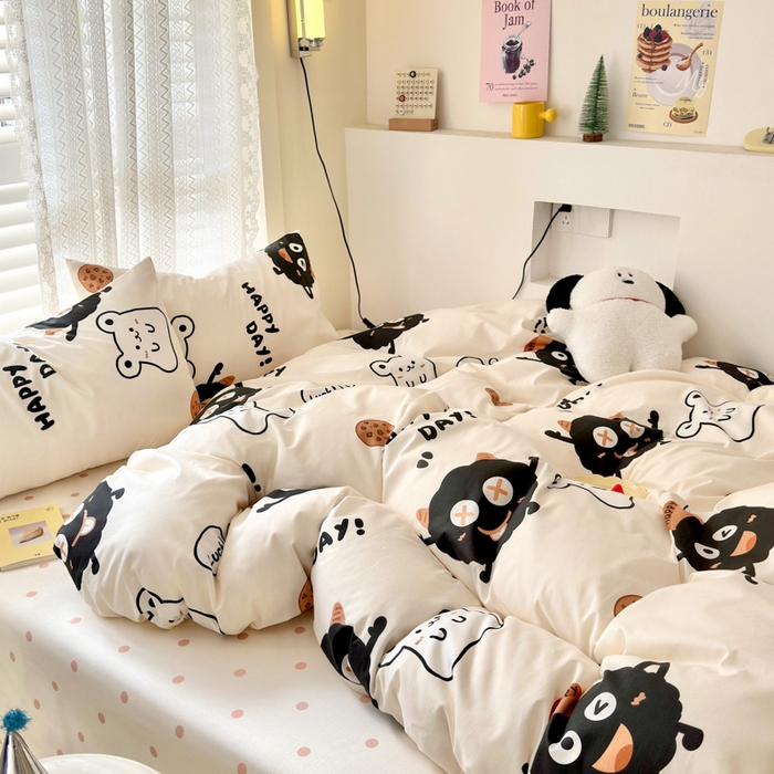 91家纺网 家纺一手货源 找家纺 小叮当家纺仓储工厂店 2025新款13372碎花全棉纯棉四件套 萌物星球