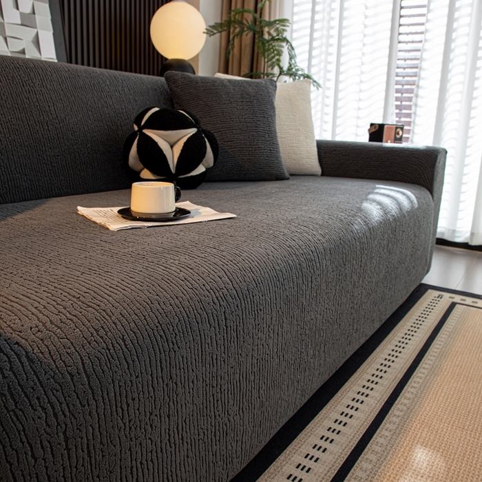 91家纺网 家纺一手货源 找家纺 沐沐家纺 2026新款亲肤舒适酥阳沙发套 深灰