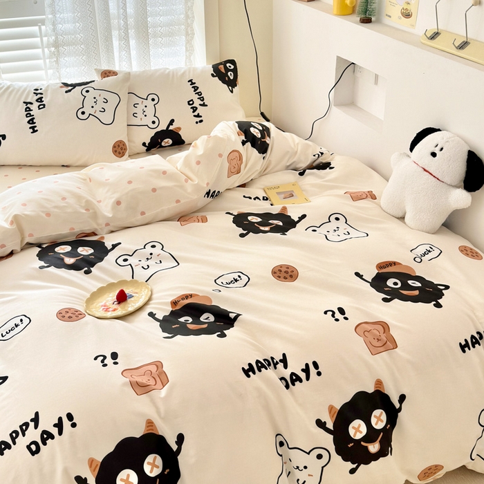 91家纺网 家纺一手货源 找家纺 小叮当家纺仓储工厂店 2025新款13372碎花全棉纯棉四件套 萌物星球