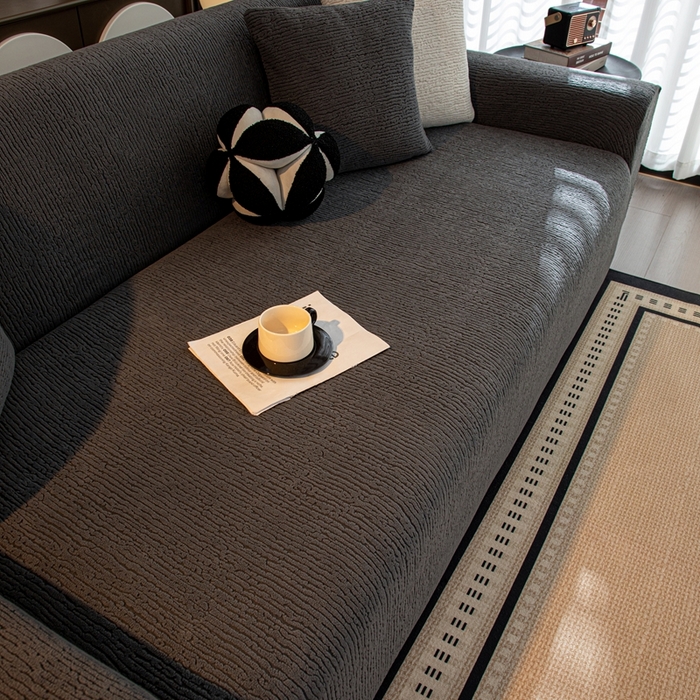 91家纺网 家纺一手货源 找家纺 沐沐家纺 2026新款亲肤舒适酥阳沙发套 深灰