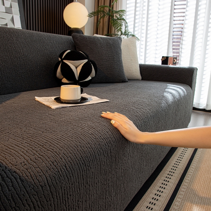 91家纺网 家纺一手货源 找家纺 沐沐家纺 2026新款亲肤舒适酥阳沙发套 深灰