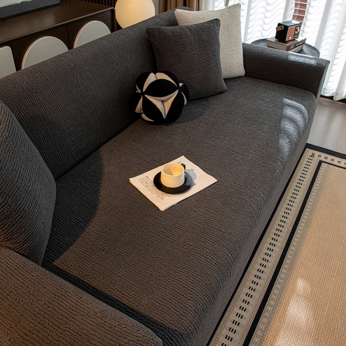 91家纺网 家纺一手货源 找家纺 沐沐家纺 2026新款亲肤舒适酥阳沙发套 深灰