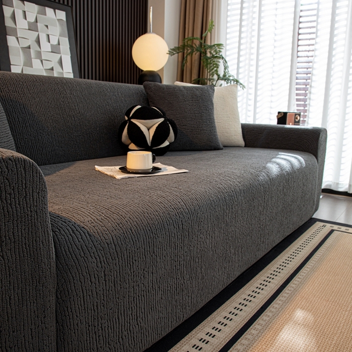 91家纺网 家纺一手货源 找家纺 沐沐家纺 2026新款亲肤舒适酥阳沙发套 深灰