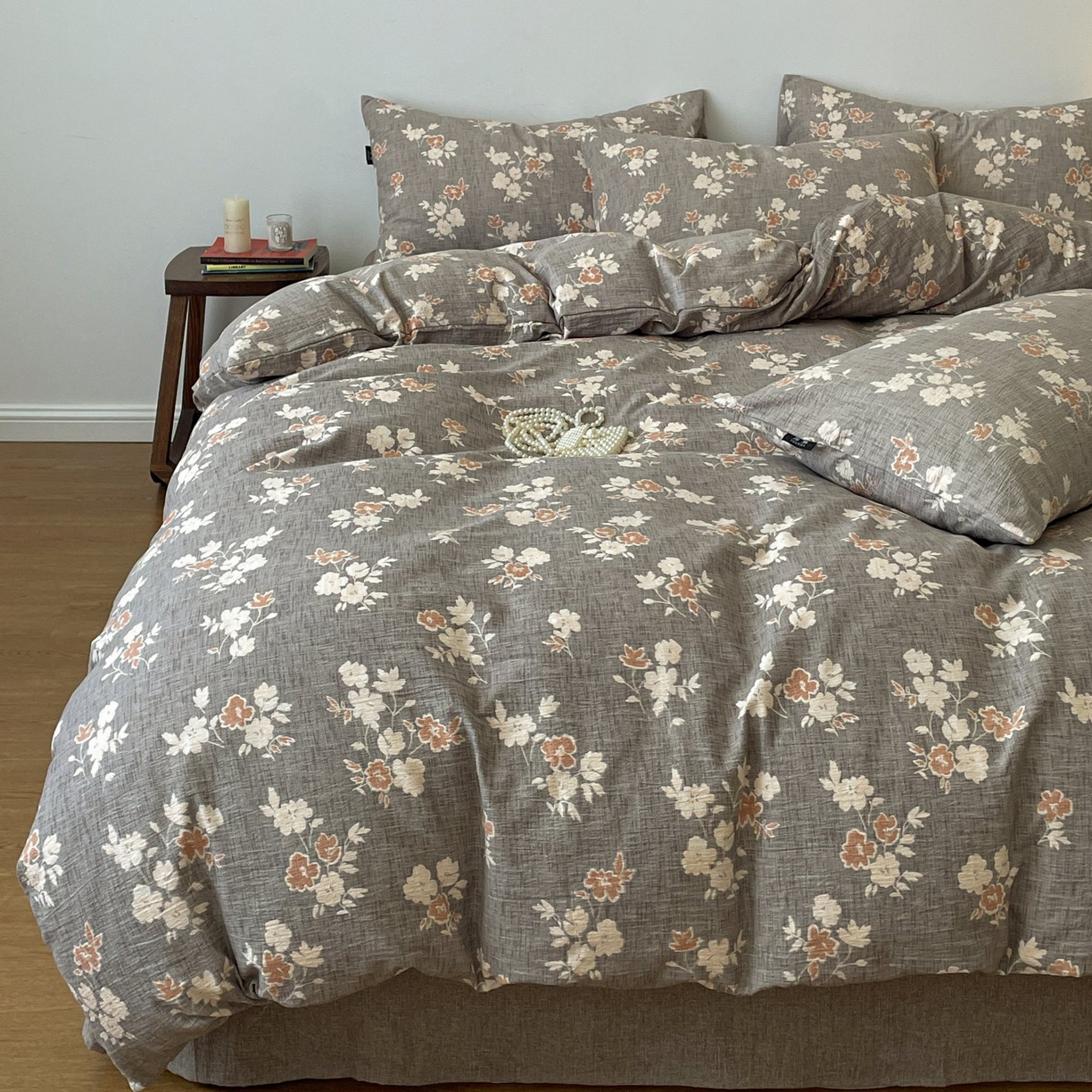 91家纺网 家纺一手货源 找家纺 梦纤绒 2025秋冬新款A类高克重亚麻复古诧季风原麻系列四件套 山居