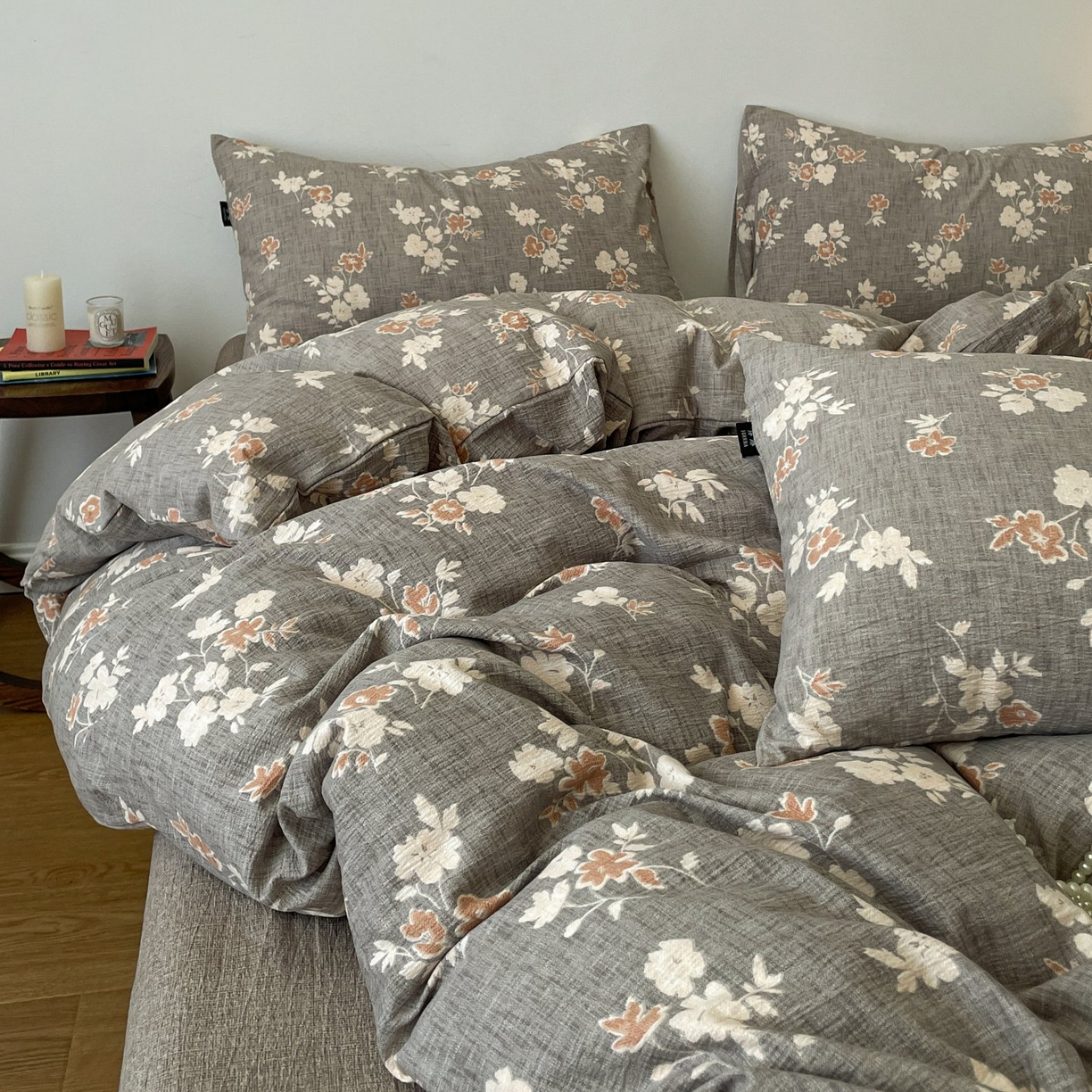 91家纺网 家纺一手货源 找家纺 梦纤绒 2025秋冬新款A类高克重亚麻复古诧季风原麻系列四件套 山居