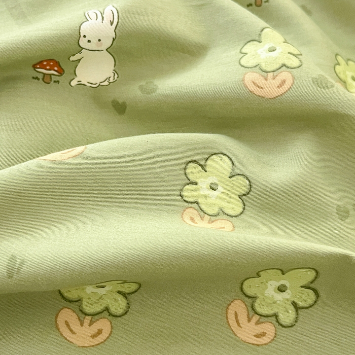 91家纺网 家纺一手货源 找家纺 小叮当家纺仓储工厂店 2025新款13372碎花全棉纯棉四件套 琪琪兔