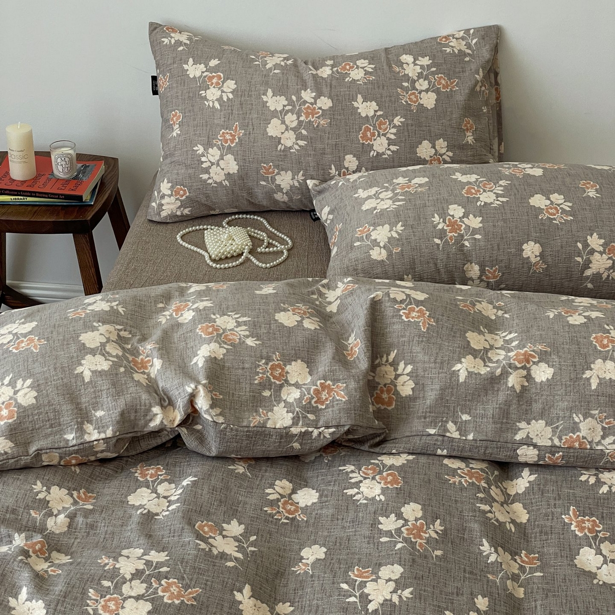 91家纺网 家纺一手货源 找家纺 梦纤绒 2025秋冬新款A类高克重亚麻复古诧季风原麻系列四件套 山居