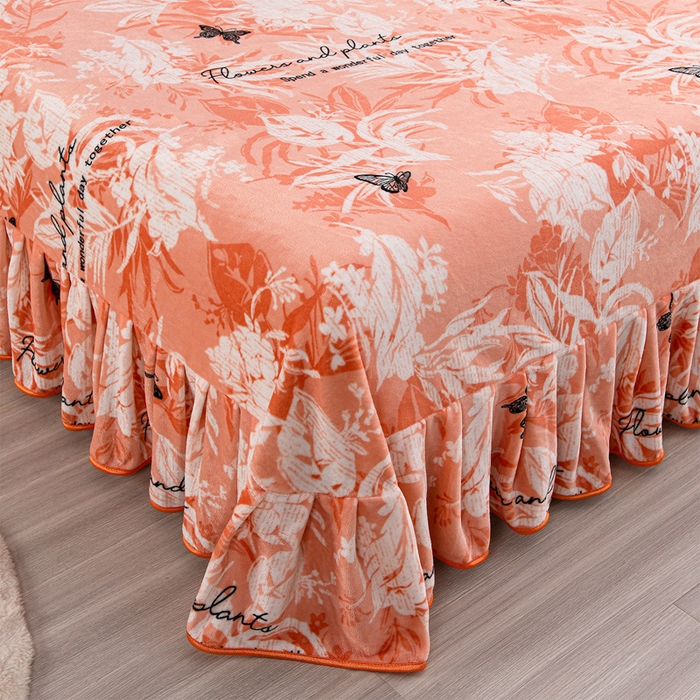 91家纺网 家纺一手货源 找家纺 羽梦2025新款8.5斤牛奶法莱绒金貂法兰绒四件套直播爆款蝶舞花语