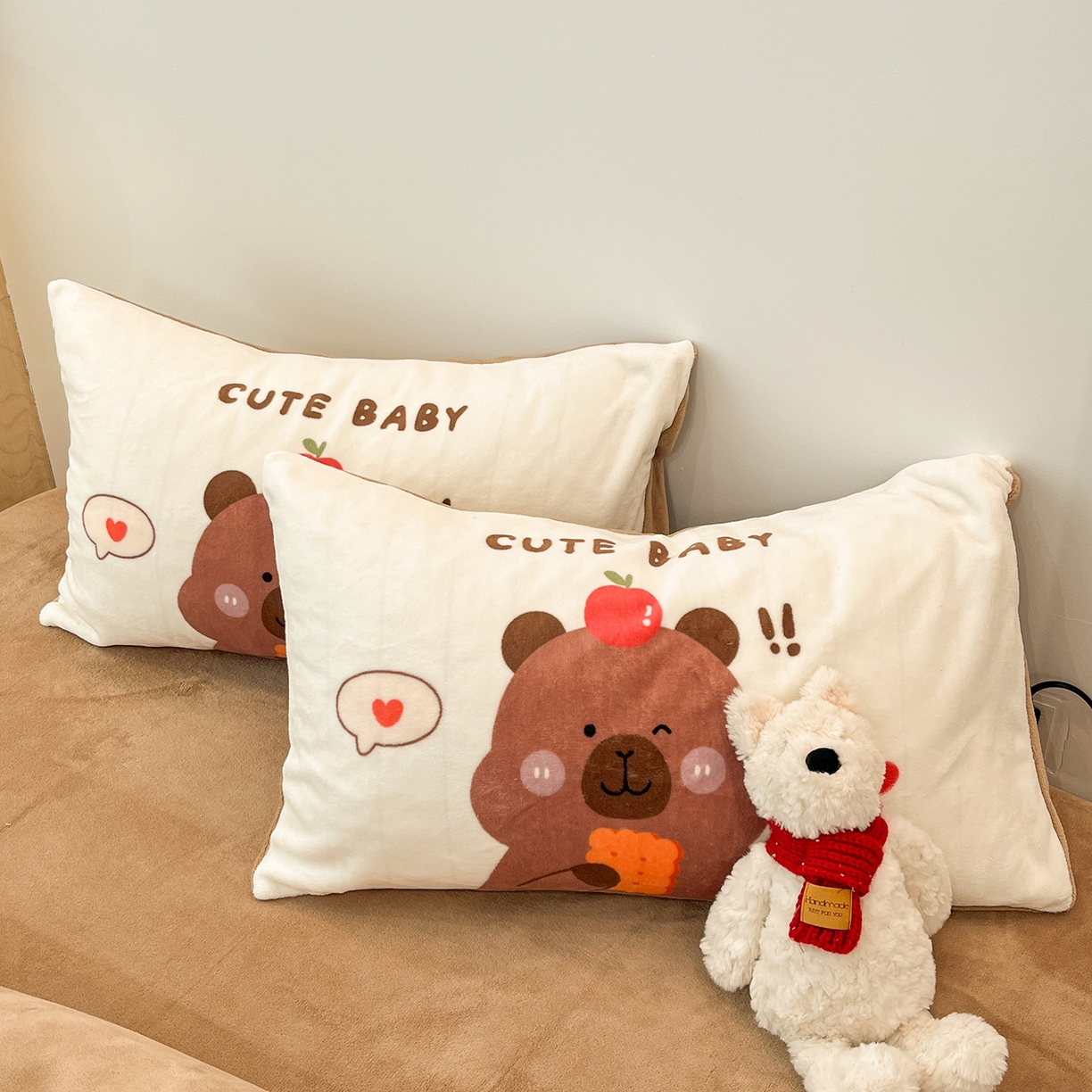 孩子王家纺 2025新款专版花色太空人大版卡通学生宿舍双面加厚牛奶绒系列单枕套--提供买家秀 呆萌卡皮