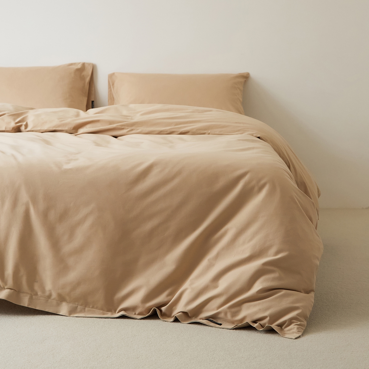 91家纺网 家纺一手货源 找家纺 EH家居 2025新款全棉磨毛纯色单被套-云栖系列 云栖-布丁咖