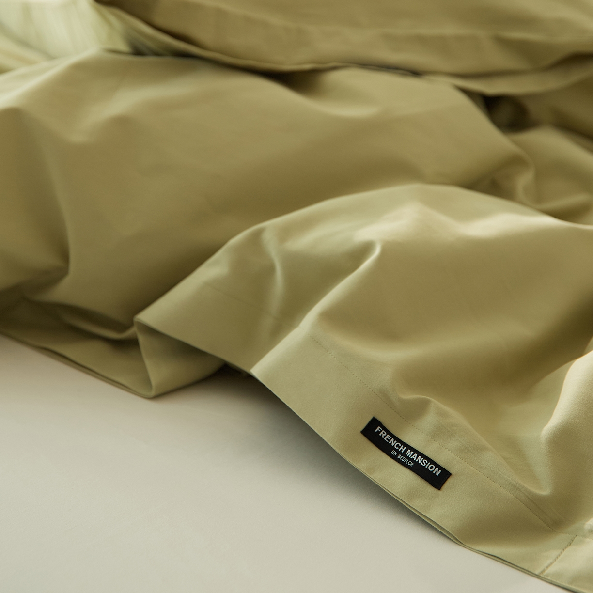 91家纺网 家纺一手货源 找家纺 EH家居 2025新款全棉磨毛纯色单被套-云栖系列 云栖-苍葭青