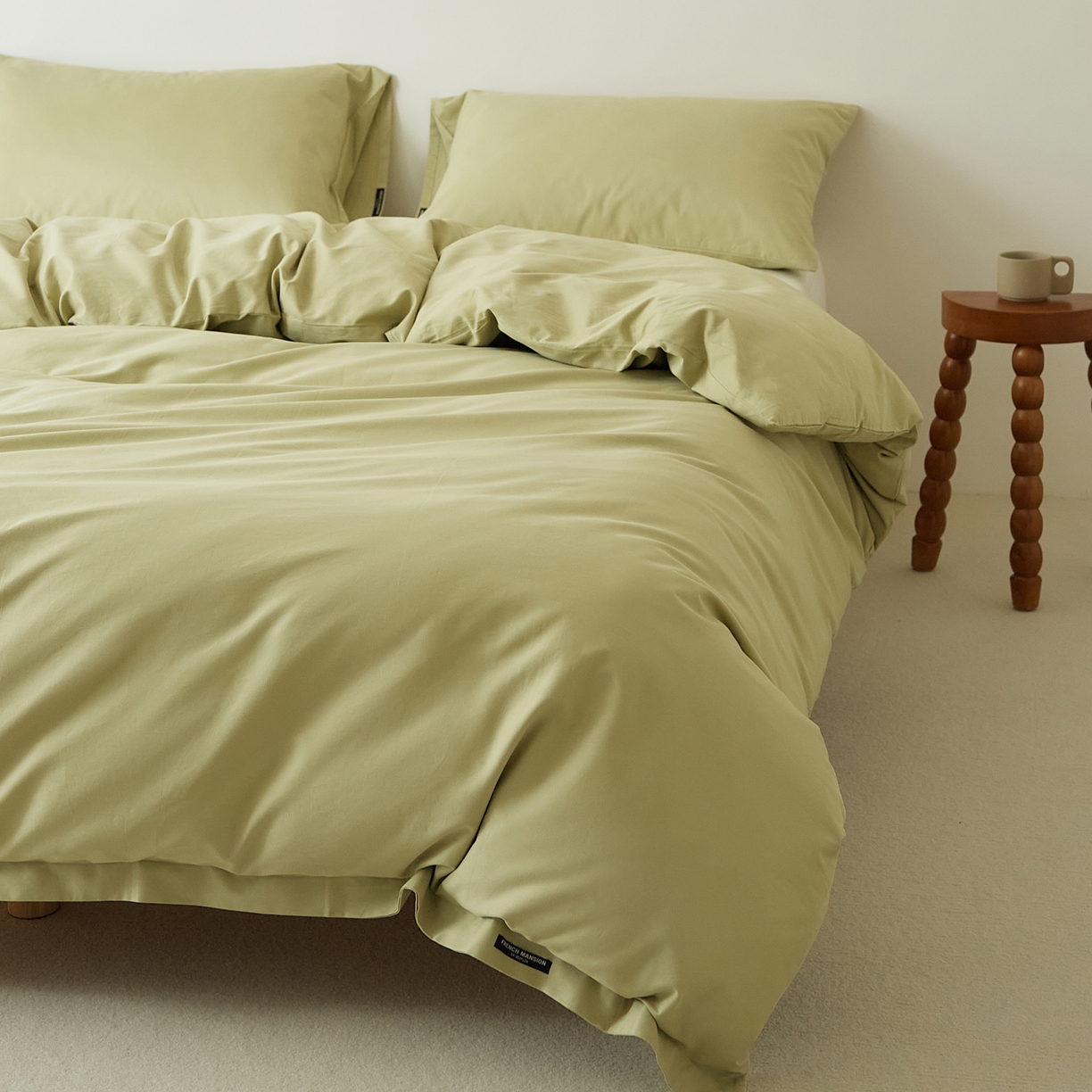 91家纺网 家纺一手货源 找家纺 EH家居 2025新款全棉磨毛纯色单被套-云栖系列 云栖-苍葭青