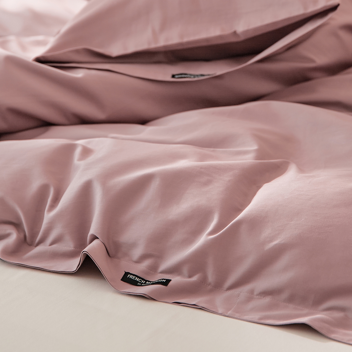 91家纺网 家纺一手货源 找家纺 EH家居 2025新款全棉磨毛纯色单被套-云栖系列 云栖-粉紫色