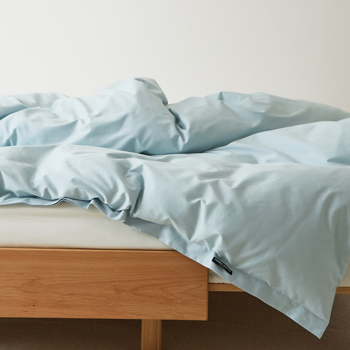 91家纺网 家纺一手货源 找家纺 EH家居 2025新款全棉磨毛纯色单被套-云栖系列 云栖-海蓝