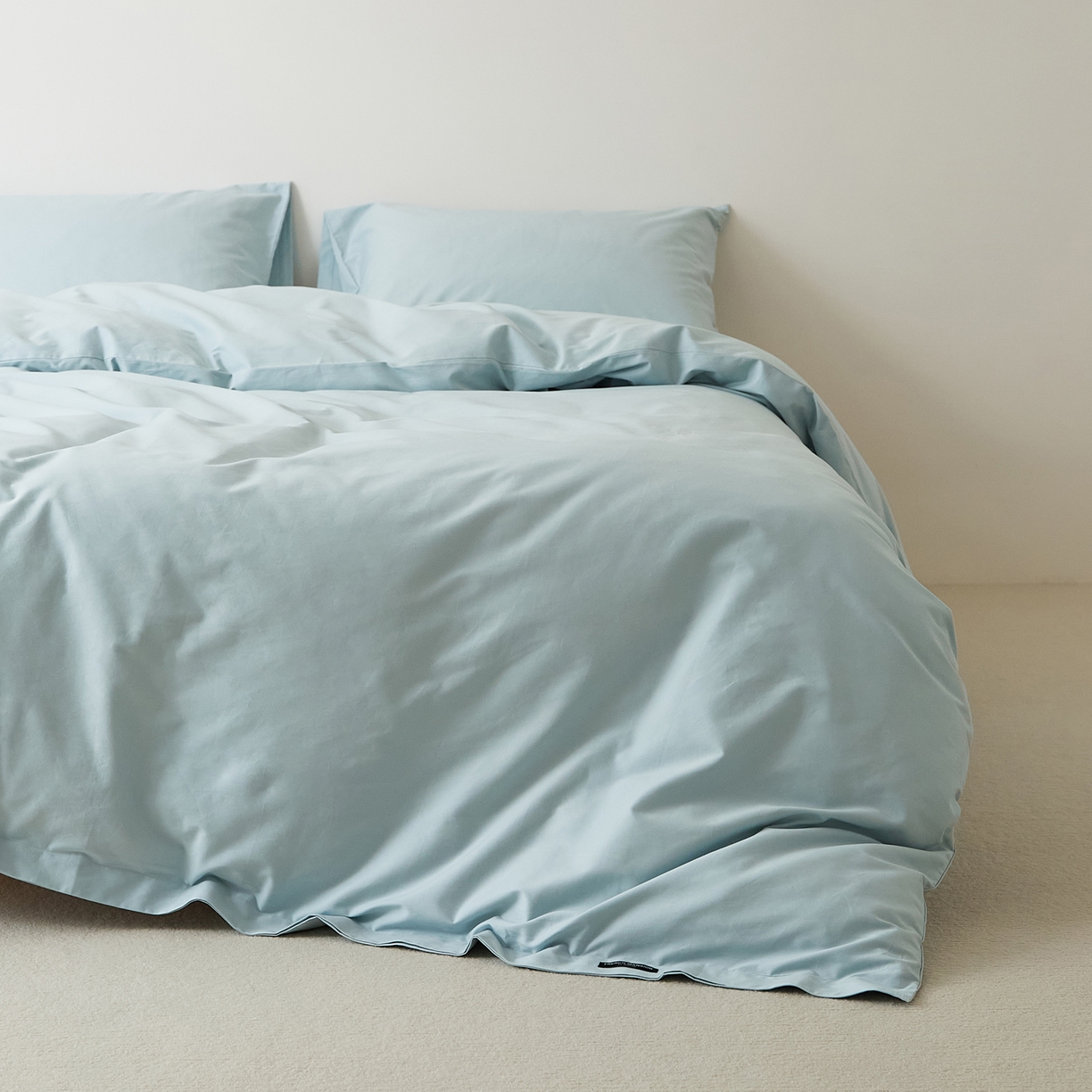 91家纺网 家纺一手货源 找家纺 EH家居 2025新款全棉磨毛纯色单被套-云栖系列 云栖-海蓝