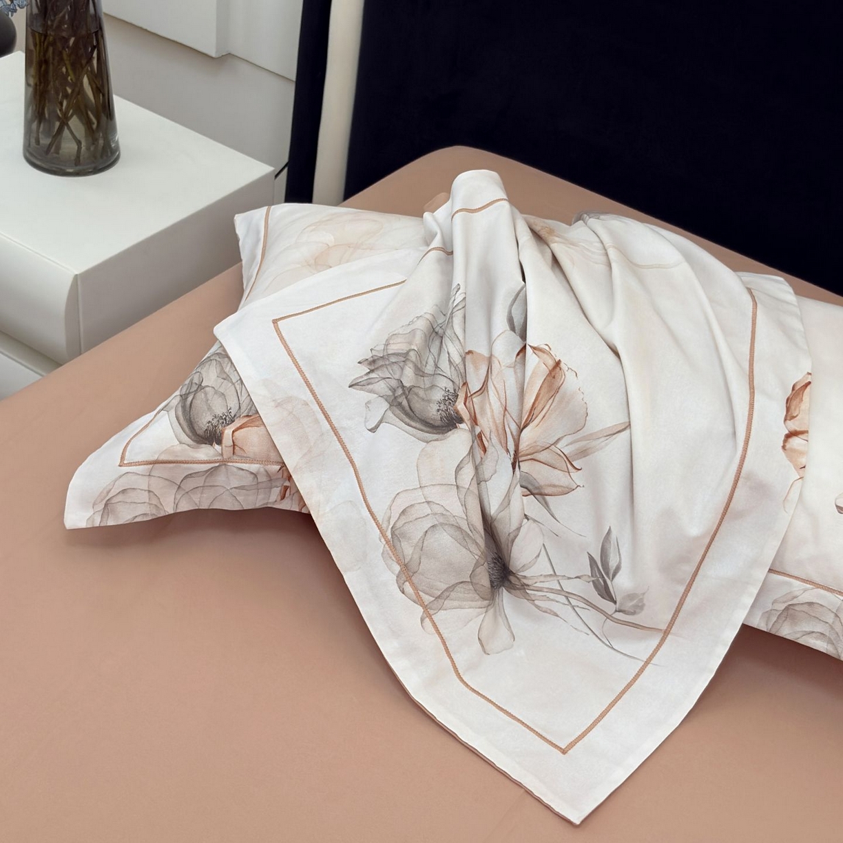 91家纺网 家纺一手货源 找家纺 （总）未来家居 2025新款焕新南疆秋冬全棉加厚磨毛纯色印花四件套