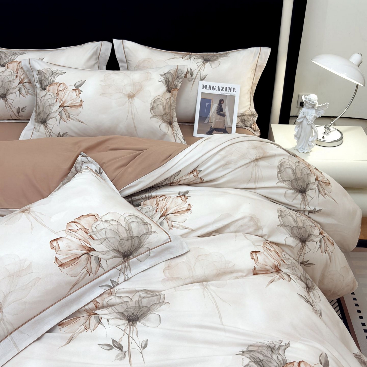 91家纺网 家纺一手货源 找家纺 （总）未来家居 2025新款焕新南疆秋冬全棉加厚磨毛纯色印花四件套