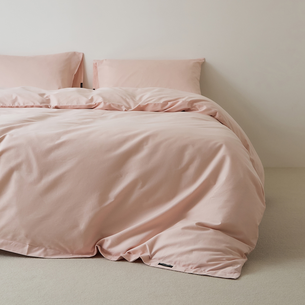 91家纺网 家纺一手货源 找家纺 EH家居 2025新款全棉磨毛纯色单被套-云栖系列 云栖-莲粉色