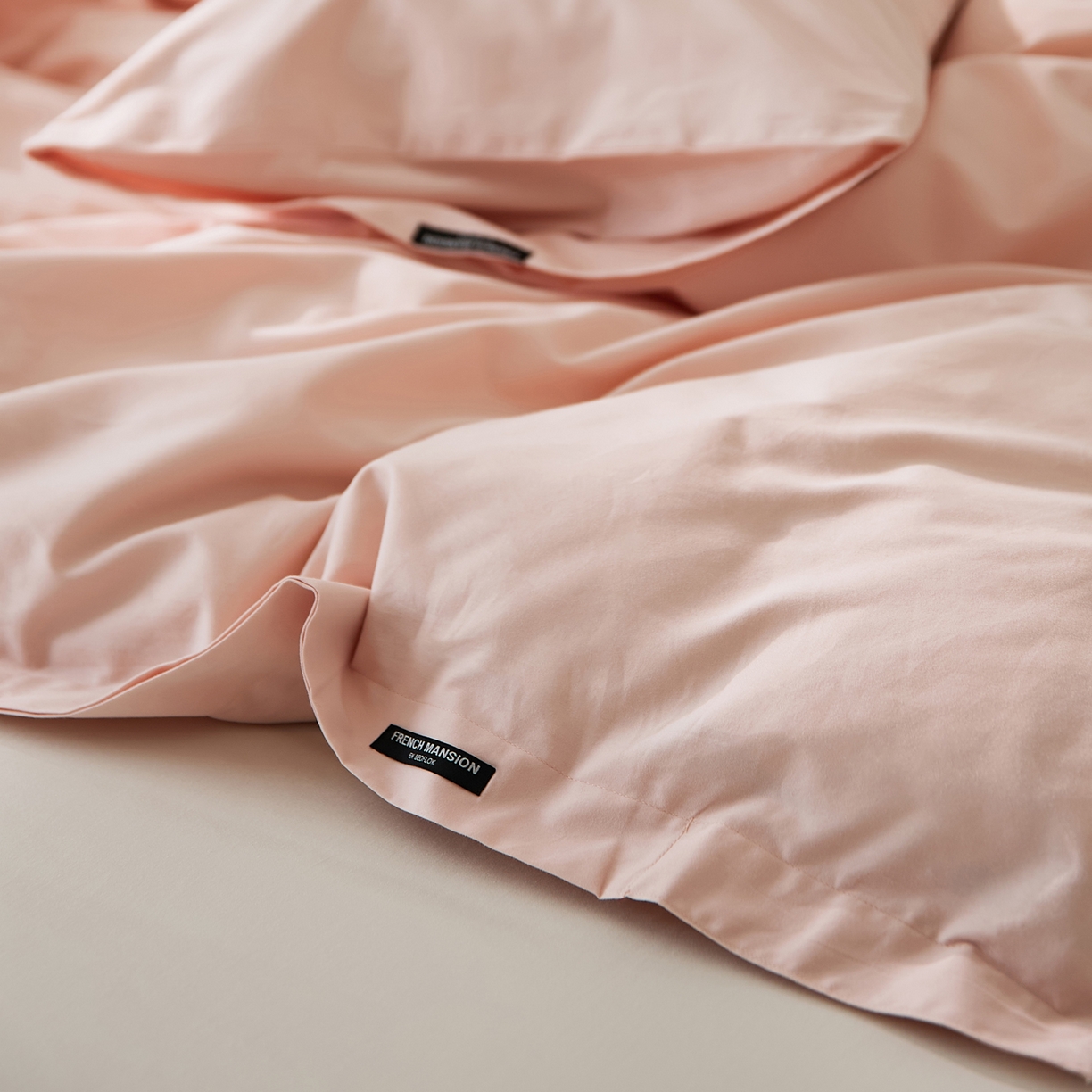 91家纺网 家纺一手货源 找家纺 EH家居 2025新款全棉磨毛纯色单被套-云栖系列 云栖-莲粉色
