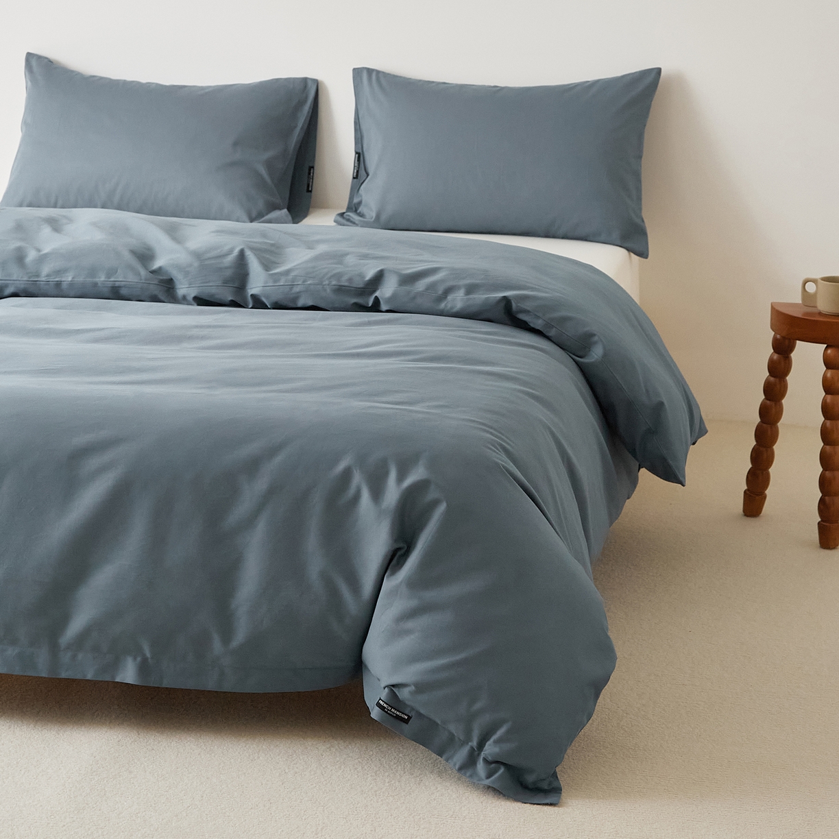 91家纺网 家纺一手货源 找家纺 EH家居 2025新款全棉磨毛纯色单被套-云栖系列 云栖-南菲蓝