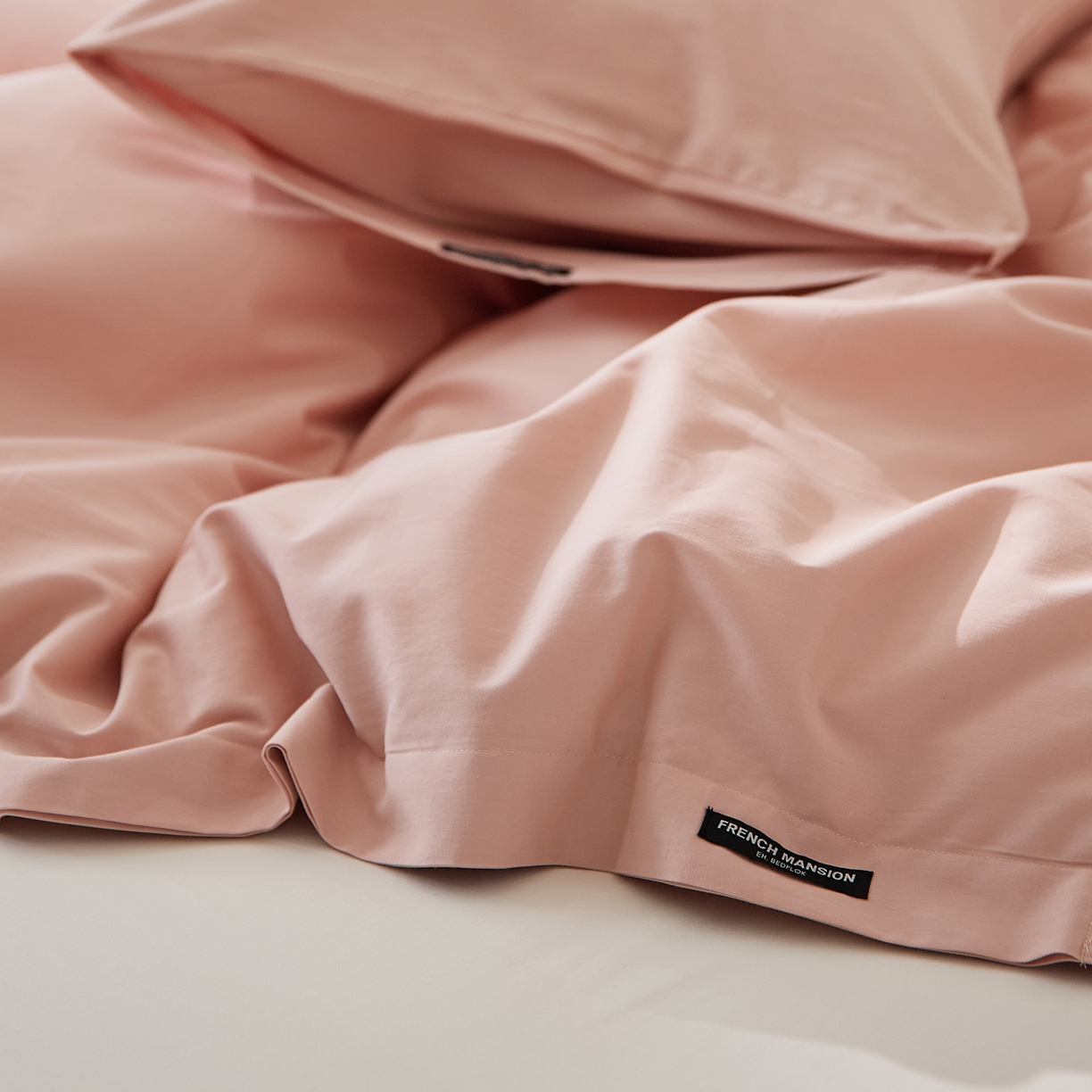 91家纺网 家纺一手货源 找家纺 EH家居 2025新款全棉磨毛纯色单被套-云栖系列 云栖-水粉