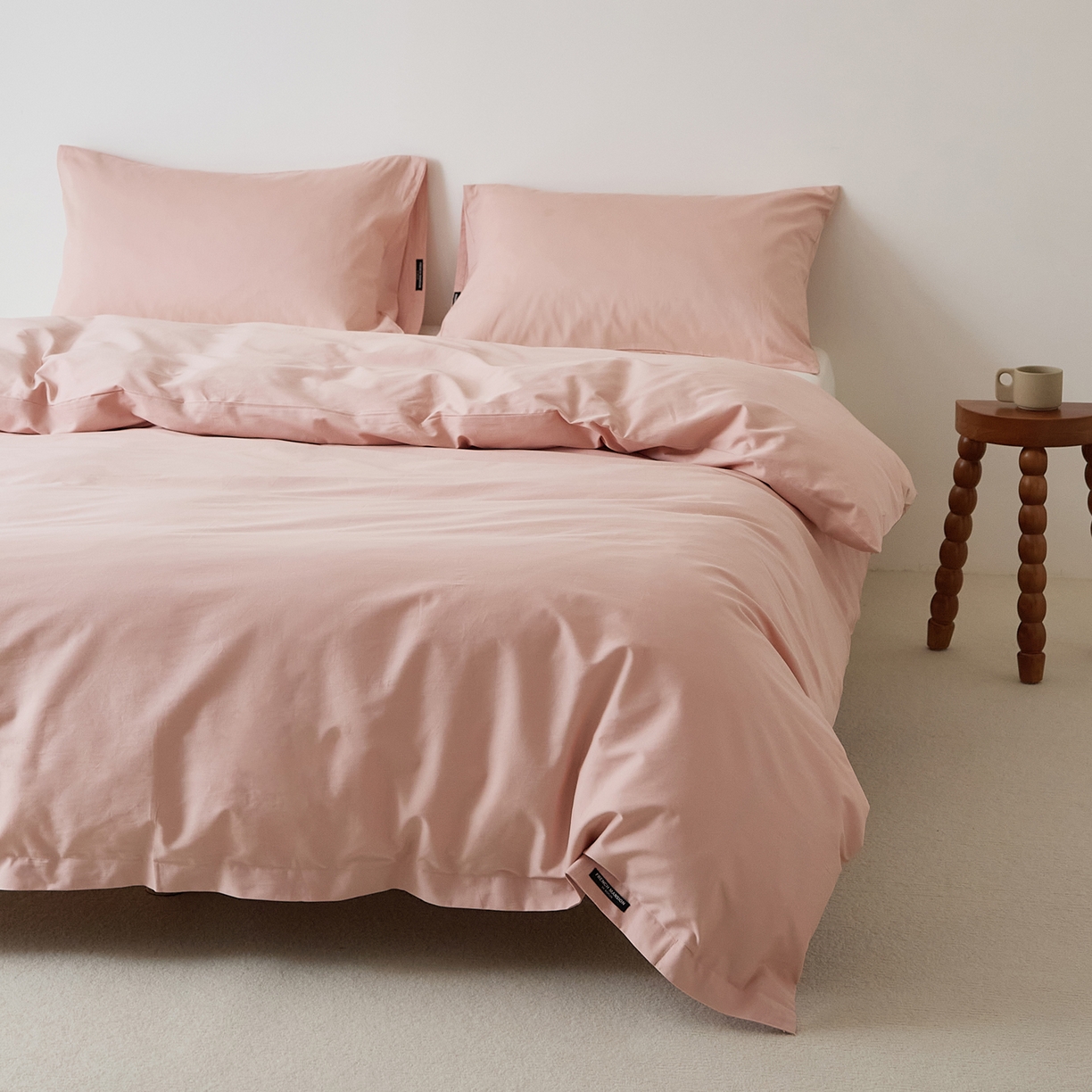 91家纺网 家纺一手货源 找家纺 EH家居 2025新款全棉磨毛纯色单被套-云栖系列 云栖-水粉