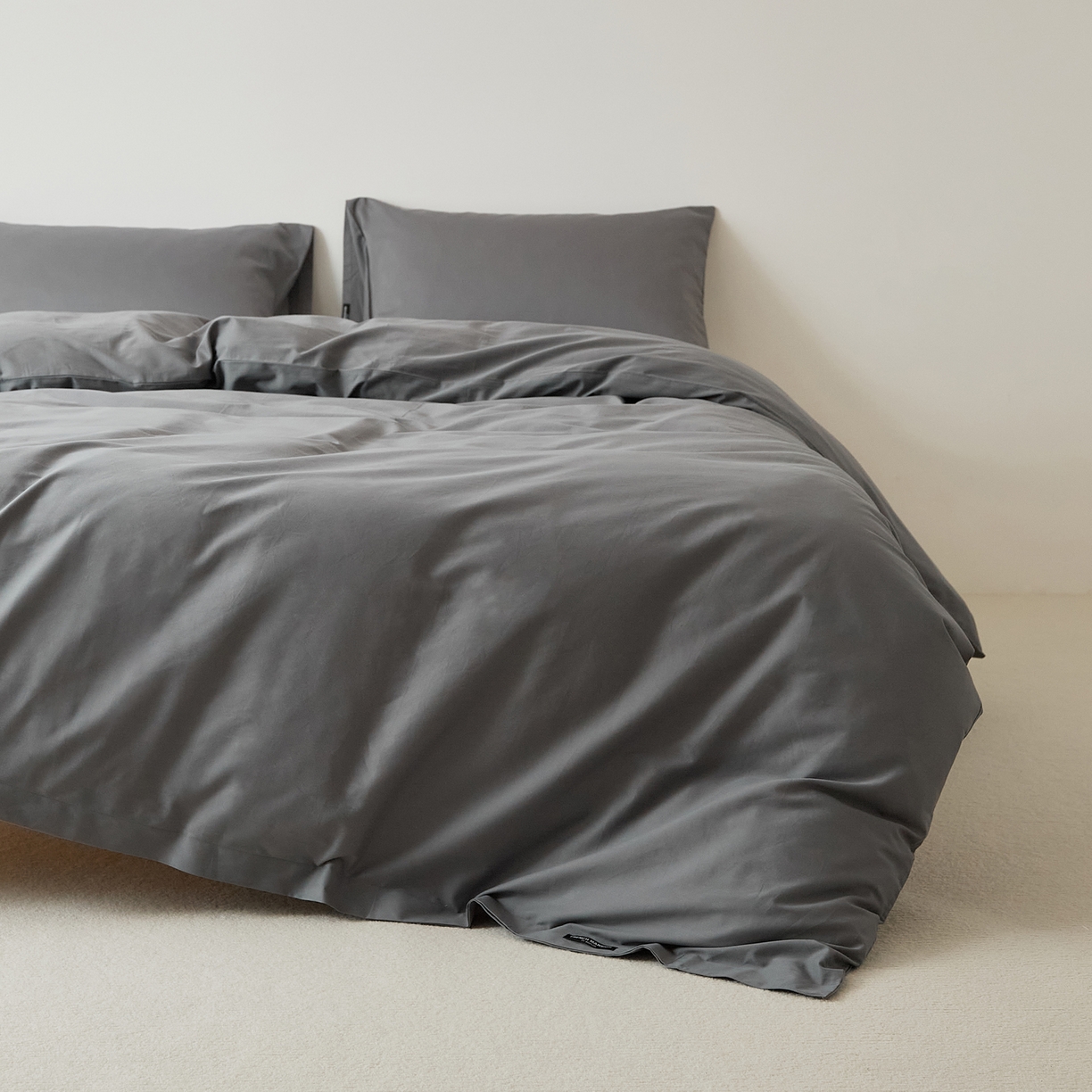 91家纺网 家纺一手货源 找家纺 EH家居 2025新款全棉磨毛纯色单被套-云栖系列 云栖-银河灰