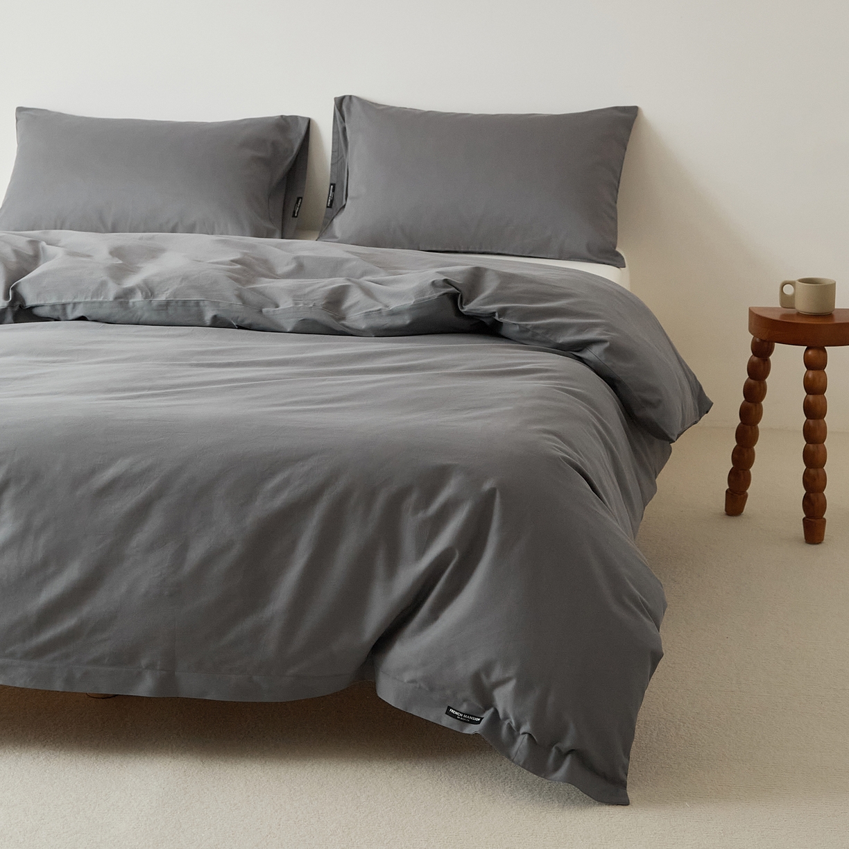 91家纺网 家纺一手货源 找家纺 EH家居 2025新款全棉磨毛纯色单被套-云栖系列 云栖-银河灰