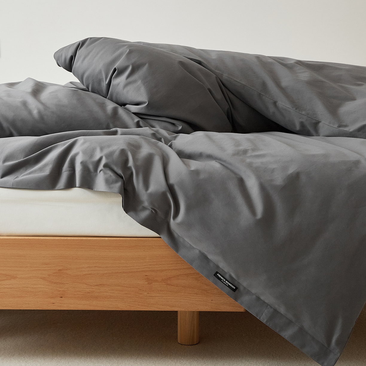 91家纺网 家纺一手货源 找家纺 EH家居 2025新款全棉磨毛纯色单被套-云栖系列 云栖-银河灰