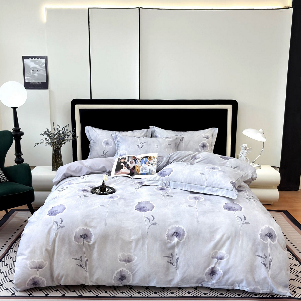 91家纺网 家纺一手货源 找家纺 （总）未来家居 2025新款焕新南疆秋冬全棉加厚磨毛纯色印花四件套