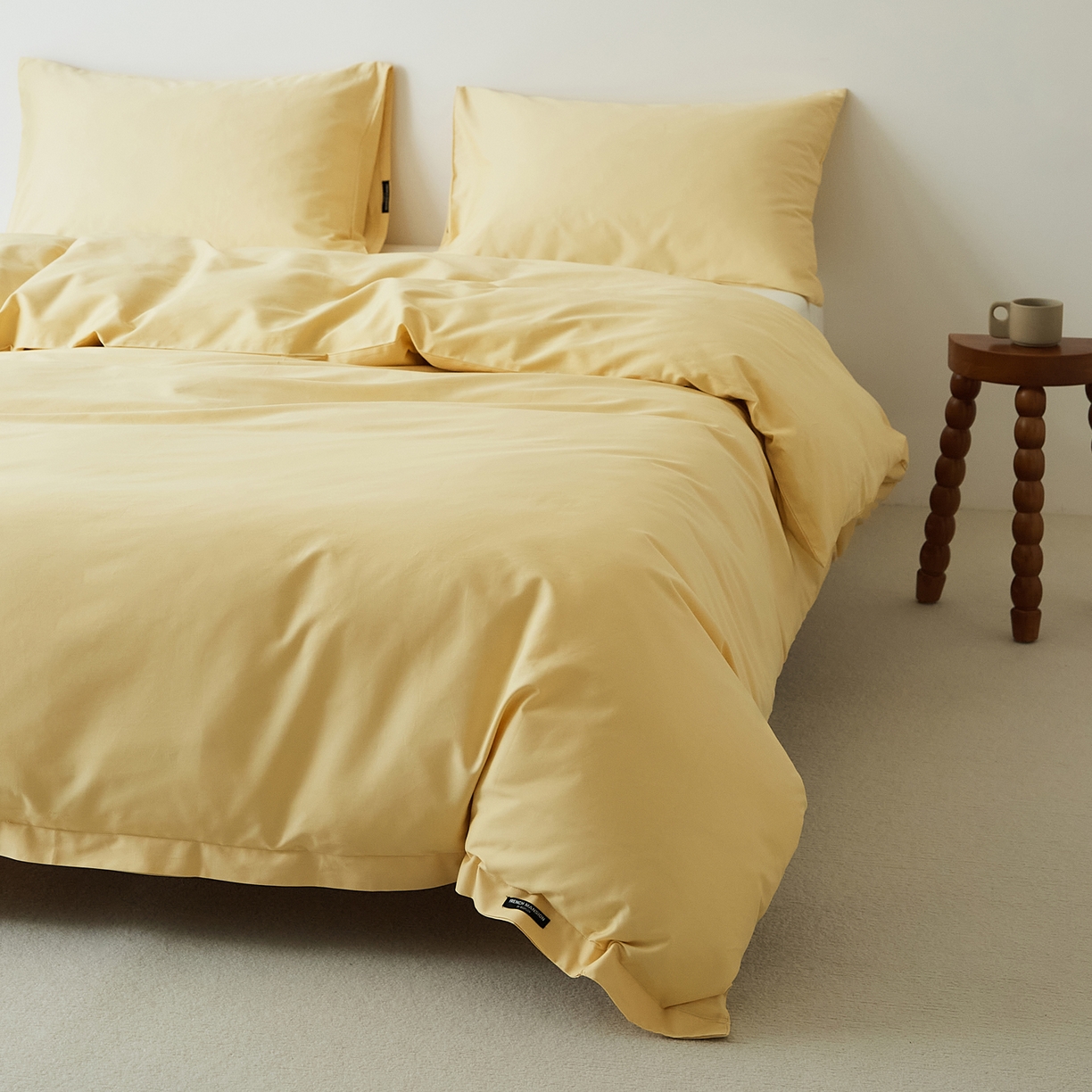 91家纺网 家纺一手货源 找家纺 EH家居 2025新款全棉磨毛纯色单被套-云栖系列 云栖-樱黄