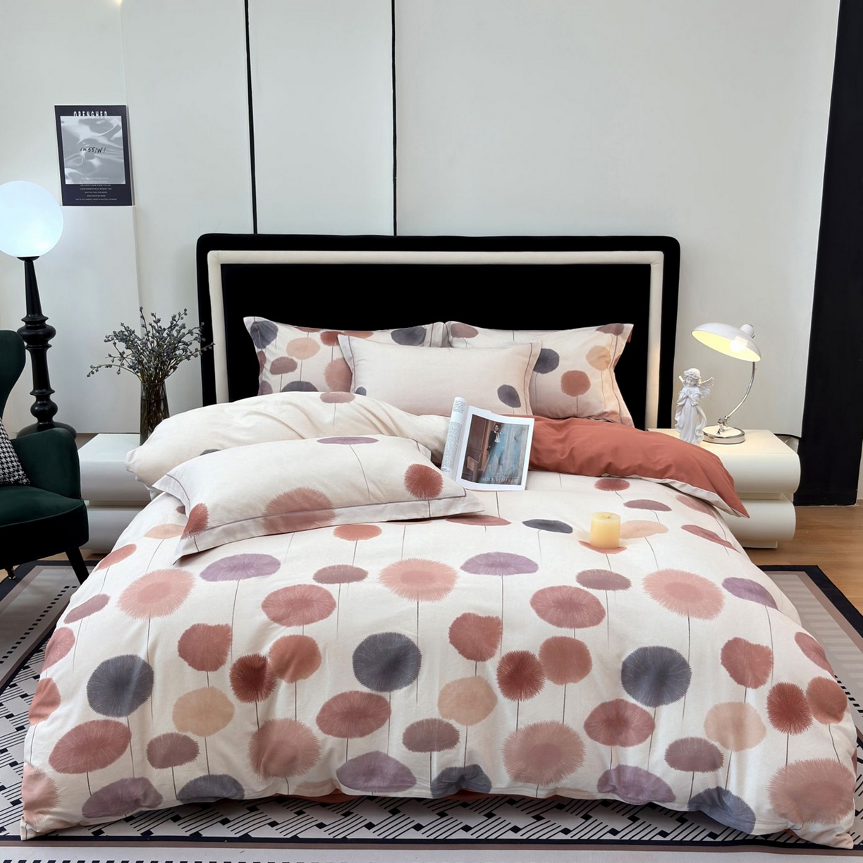 91家纺网 家纺一手货源 找家纺 （总）未来家居 2025新款焕新南疆秋冬全棉加厚磨毛纯色印花四件套