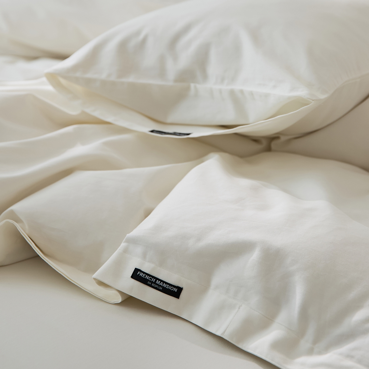 91家纺网 家纺一手货源 找家纺 EH家居 2025新款全棉磨毛纯色单被套-云栖系列 云栖-羽白