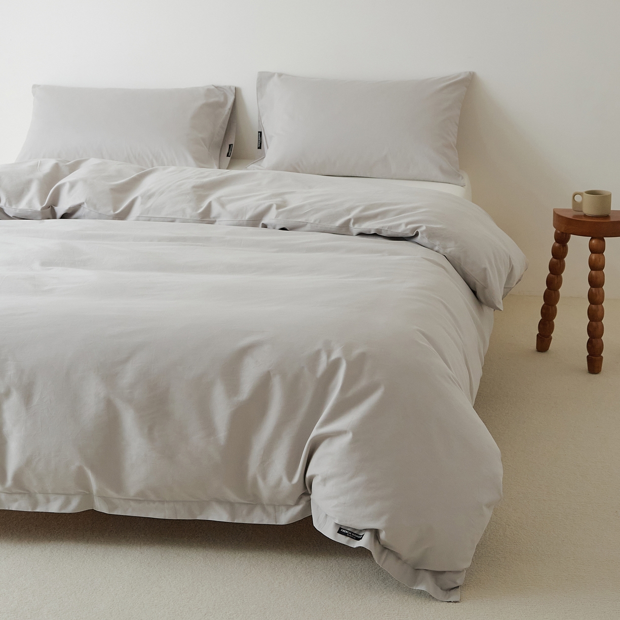 91家纺网 家纺一手货源 找家纺 EH家居 2025新款全棉磨毛纯色单被套-云栖系列 云栖-云灰色