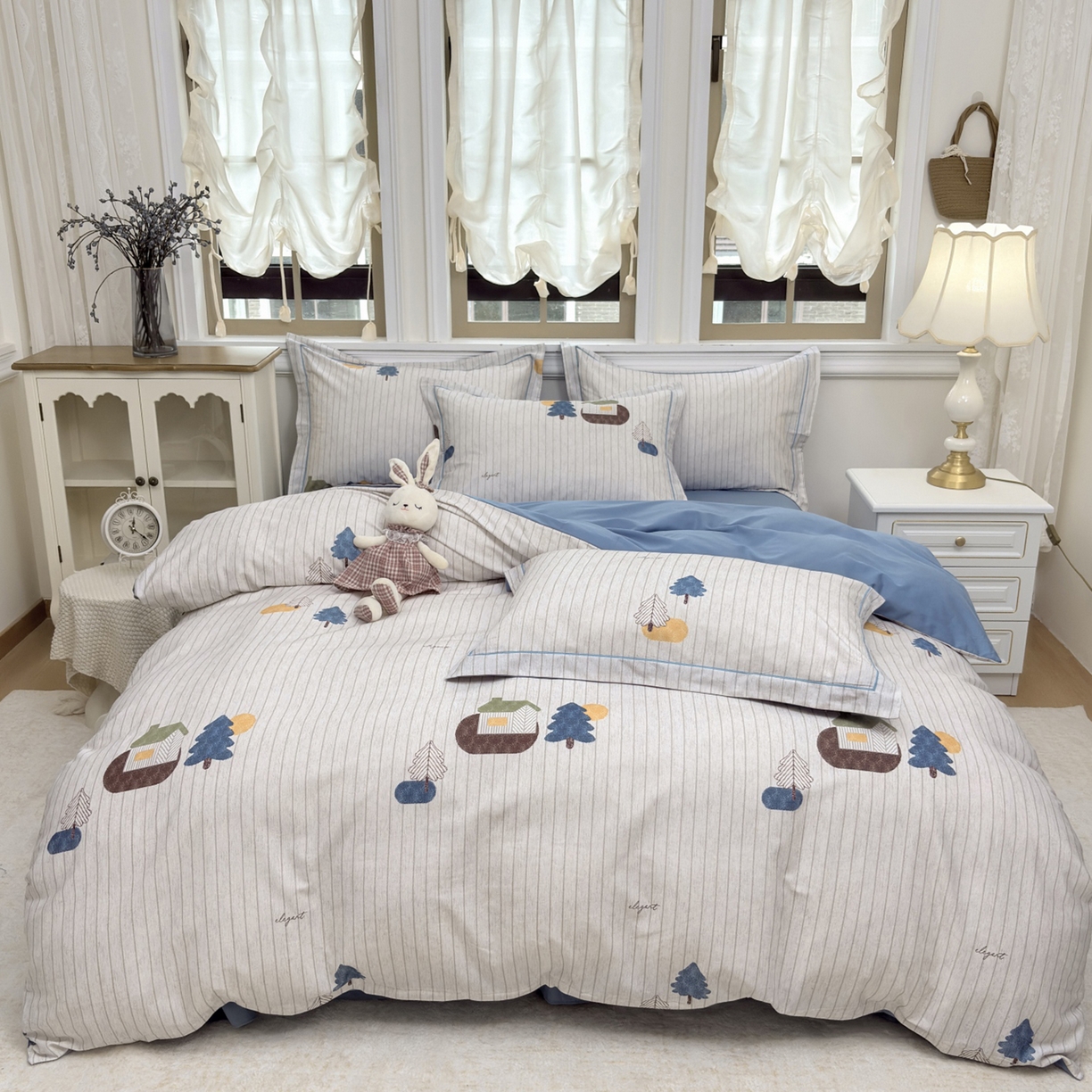 91家纺网 家纺一手货源 找家纺 （总）未来家居 2025新款焕新南疆秋冬全棉加厚磨毛纯色印花四件套