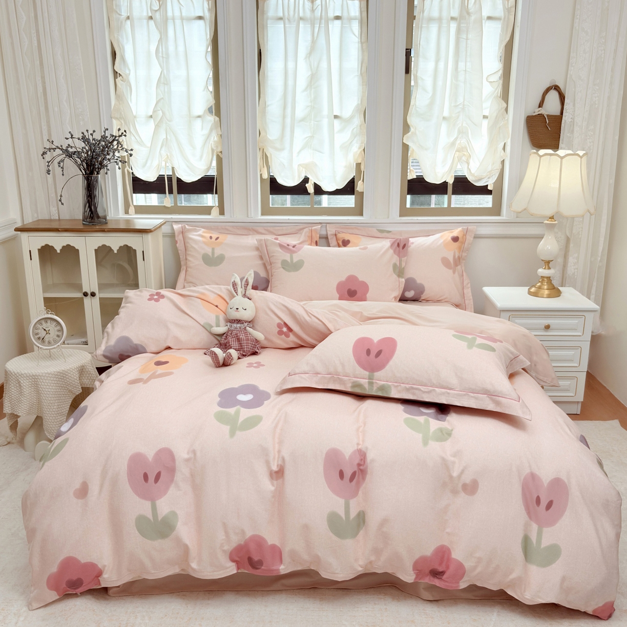 91家纺网 家纺一手货源 找家纺 （总）未来家居 2025新款焕新南疆秋冬全棉加厚磨毛纯色印花四件套