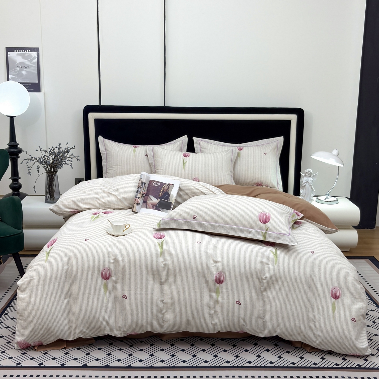 91家纺网 家纺一手货源 找家纺 （总）未来家居 2025新款焕新南疆秋冬全棉加厚磨毛纯色印花四件套