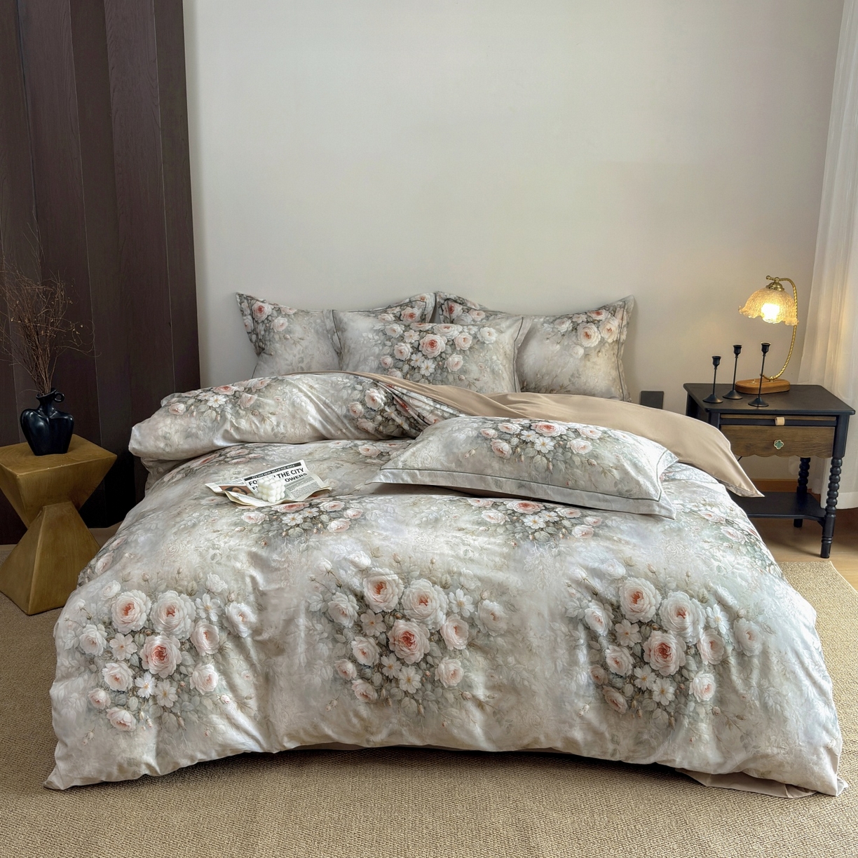 91家纺网 家纺一手货源 找家纺 （总）未来家居 2025新款焕新南疆秋冬全棉加厚磨毛纯色印花四件套