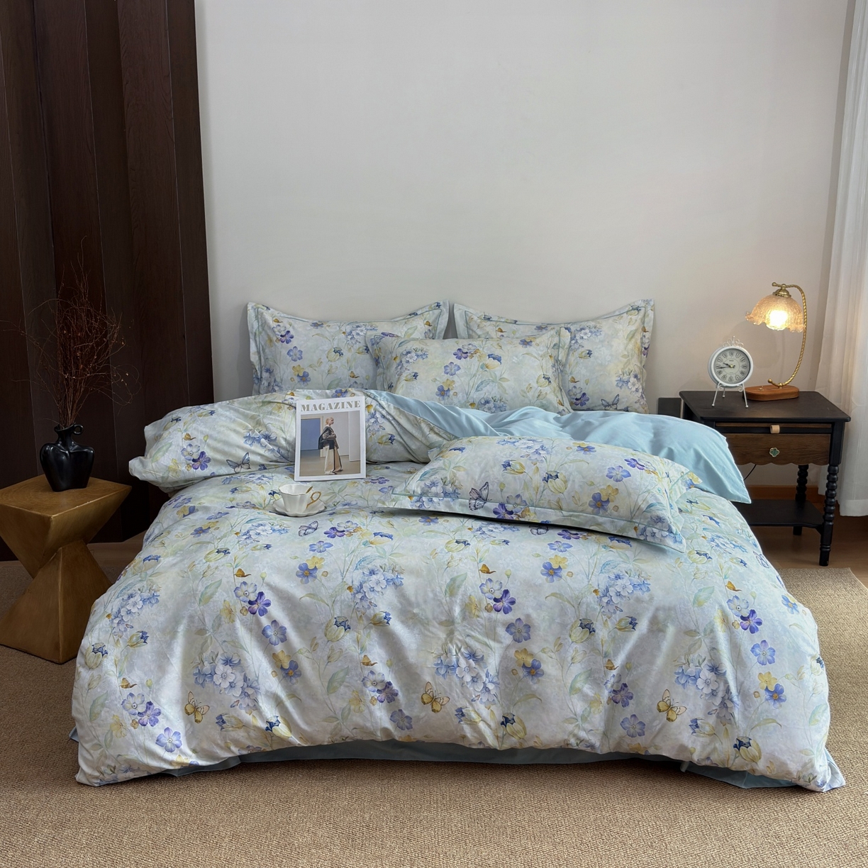 91家纺网 家纺一手货源 找家纺 （总）未来家居 2025新款焕新南疆秋冬全棉加厚磨毛纯色印花四件套