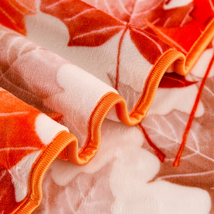 91家纺网 家纺一手货源 找家纺 羽梦2025新款8.5斤牛奶法莱绒金貂法兰绒四件套直播爆款枫叶情