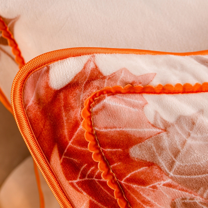 91家纺网 家纺一手货源 找家纺 羽梦2025新款8.5斤牛奶法莱绒金貂法兰绒四件套直播爆款枫叶情