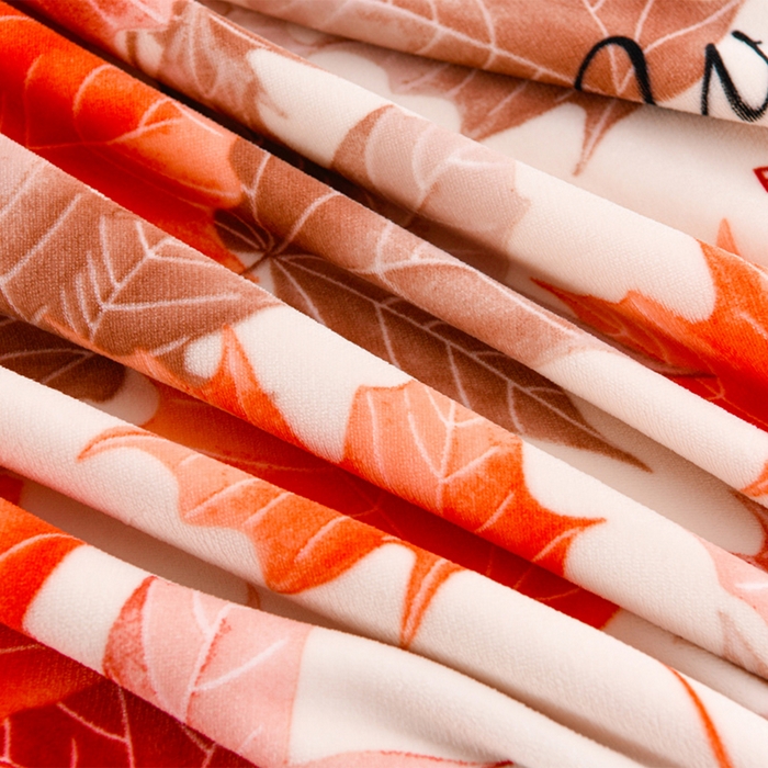 91家纺网 家纺一手货源 找家纺 羽梦2025新款8.5斤牛奶法莱绒金貂法兰绒四件套直播爆款枫叶情