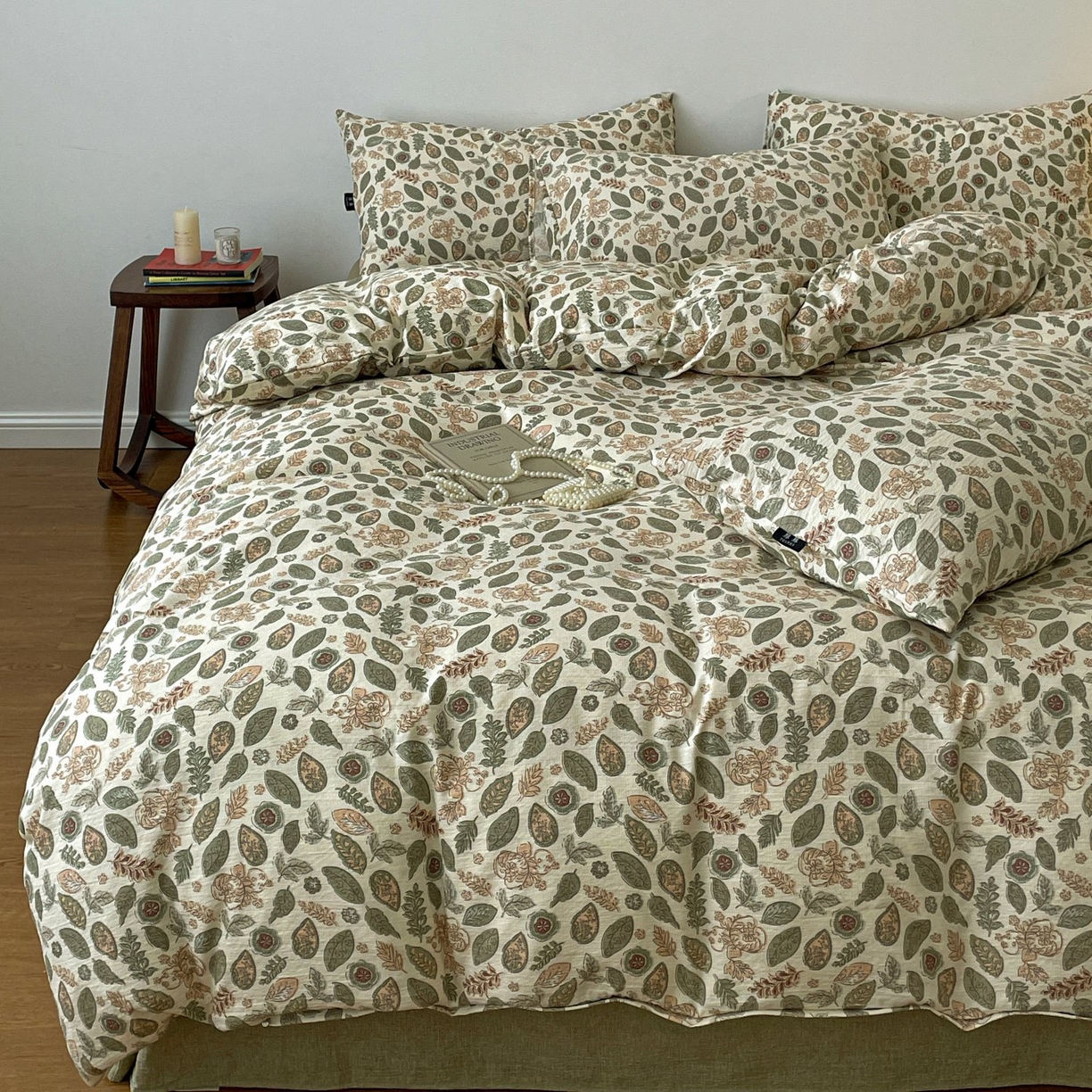 91家纺网 家纺一手货源 找家纺 梦纤绒 2025秋冬新款A类高克重亚麻复古诧季风原麻系列四件套 伊芙琳